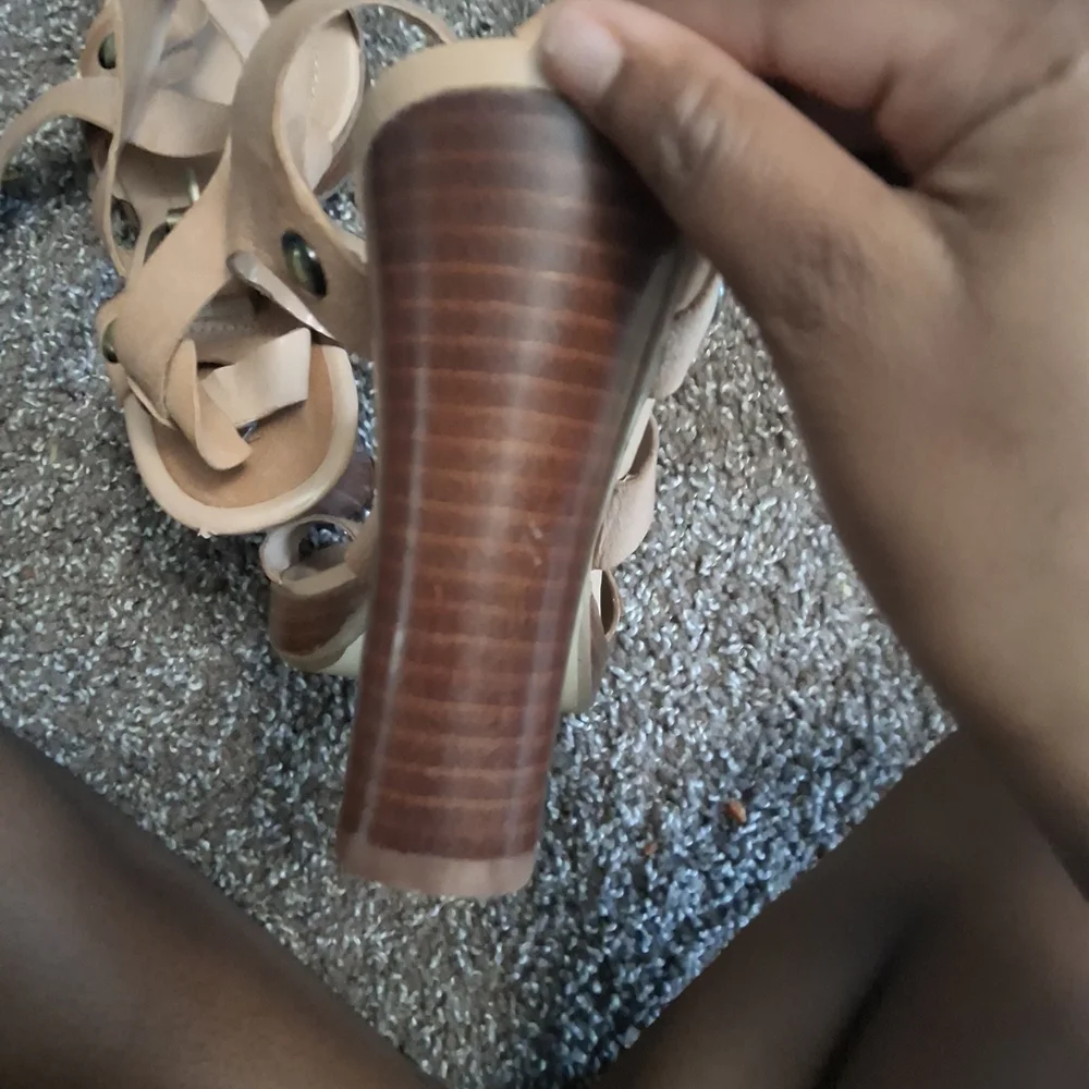 Nine West Tan Block Heel Sandals - Picture 5 of 11